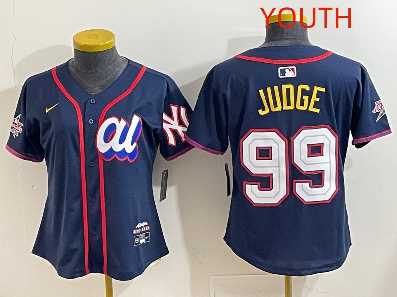 Youth 2025 New York Yankees #99 Judge dark Blue All star Nike MLB Jersey style 0015